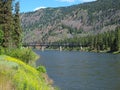 Railroad Bridge over the Clark Fork River in Montana Royalty Free Stock Photo