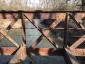 Railroad bridge over a gravel road in rural Czech Republic