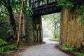 Railroad bridge over Iron Bridge Road, near Stewartstown, Pennsylvania.