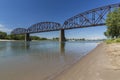 Railroad Bridge Over Missouri River Royalty Free Stock Photo