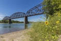 Railroad Bridge Over Missouri River Royalty Free Stock Photo