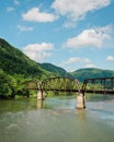 Railroad bridge over the New River, in New River Gorge National Park, West Virginia Royalty Free Stock Photo