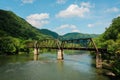 Railroad bridge over the New River, in New River Gorge National Park, West Virginia Royalty Free Stock Photo