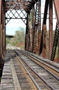 Railroad Bridge Over Water in Autumn Royalty Free Stock Photo