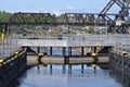 Railroad Bridge and Ships near Ballard Washington