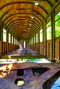 Railroad car used as bridge Royalty Free Stock Photo