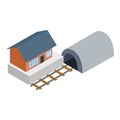 Railroad concept icon, isometric style