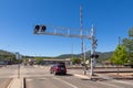 Railroad crossing in the center of town, William, Arizona State, USA