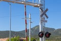 Railroad crossing in the center of town, William, Arizona State, USA