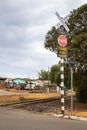 Crossing signal for 1 railway track Royalty Free Stock Photo