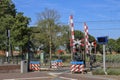 Railroad crossing and departure times of R-NET trains at the station of Waddinxveen