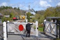 Railroad Crossing Guard and Gate Royalty Free Stock Photo