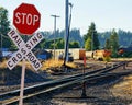 Railroad crossing Shelton Washington USA Royalty Free Stock Photo