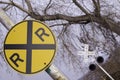 Railroad crossing sign