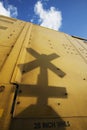 Railroad Crossing Sign Shadow Royalty Free Stock Photo