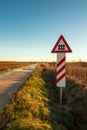 Railroad crossing with signal Royalty Free Stock Photo