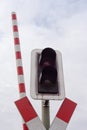 Railroad crossing signal light and open bar