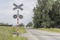 Railroad crossing signal, near Ealing, New Zealand Royalty Free Stock Photo