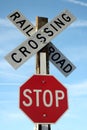 Railroad Crossing Stop Sign