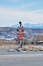 Railroad crossing stop sign Royalty Free Stock Photo