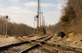 Railroad crossroads.