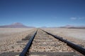 Railroad in the Desert Royalty Free Stock Photo