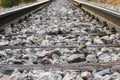 Railroad detail with Rails, Sleepers and Paving Stones