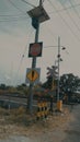 this is a railroad doorstop made of sturdy iron that functions to close and open train crossings