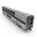 Railroad Double Deck Lounge Car on white. 3D illustration