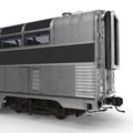 Railroad Double Deck Lounge Car on white. 3D illustration