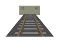 Railroad end. Simple flat illustration in perspective view. Royalty Free Stock Photo