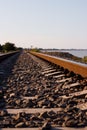 Railroad going to the distance near the shore