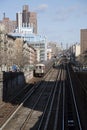 Railroad and Greene Science Center Manhattan NY USA Royalty Free Stock Photo