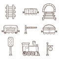 Railroad hand drawn icons