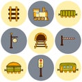 Railroad hand drawn icons