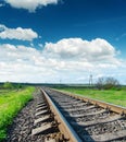 Railroad horizon and blue sky