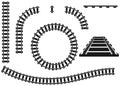 Railroad, railroad icon, black railroad isolated on white background. Vector illustration