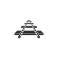 Railroad icon isolated. Flat design