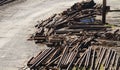 Railroad Industry Scrap Metal Piles Royalty Free Stock Photo