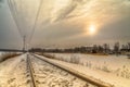 Railroad in Karlstad Sweden Royalty Free Stock Photo