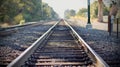 Railroad leading off into the distance Royalty Free Stock Photo