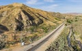 Railroad Line through Desert Canyon Royalty Free Stock Photo