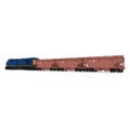 Railroad Locomotive with Hopper Cars on white. 3D illustration