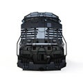 Railroad Locomotive with Hopper Cars on white. 3D illustration