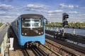 Railroad and metro wagon urbanistic landscape. No people. Perspective view Royalty Free Stock Photo