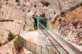 Railroad near Royal Trail (El Caminito del Rey) in gorge Chorro, Malaga province, Spain Royalty Free Stock Photo