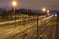 Railroad at night Royalty Free Stock Photo