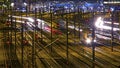 Railroad at night Royalty Free Stock Photo