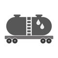 Railroad oil petroleum tank icon. Logistics icon. Gasoline transportation icon. Vector illustration. Eps 10. Royalty Free Stock Photo