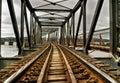 Railroad old rusty bridge crossing a lake in tauranga new zealand